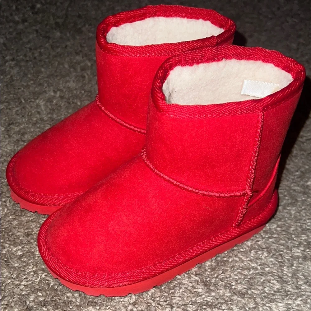 GAP Red Suede Ankle Boots Cozy Winter Style - Picture 4 of 5